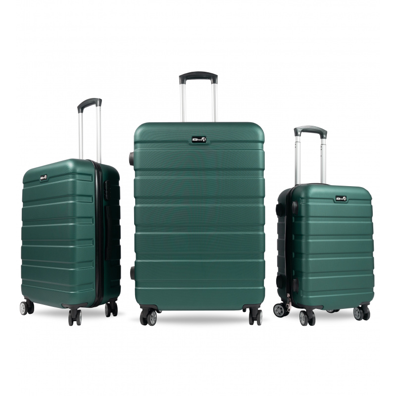 Aga Travel ZESTAW WALIZEK 3w1 KOMPLET WALIZKA PODRÓŻNA BAGAŻ MR4650 Zielona