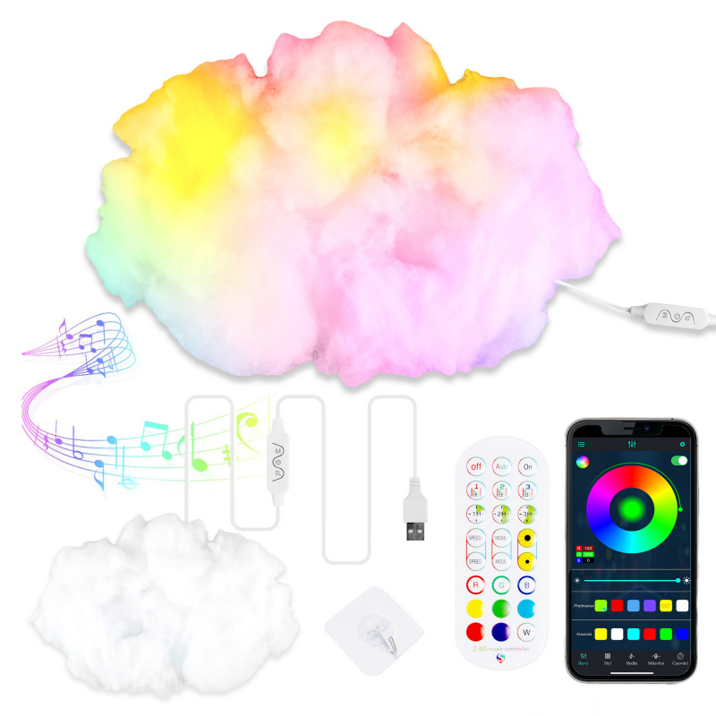 Aga PROJEKTOR CHMURA BURZOWA LAMPKA NOCNA RGB LED + pilot