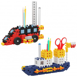 Mini Waffle Marioinex Przyborniki pojazdy 140 el.