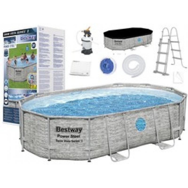 Bestway Basen stelaż 488x305x107 11w1 kamień 56946 uniwersalny