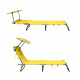 Aga 2x Leżanka ogrodowa z baldachimem Żółta