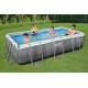 Basen stelażowy Power Steel 404x201x100 Imitacja Rattanu 13x6FT BESTWAY 6w1 + Pompa + Drabinka