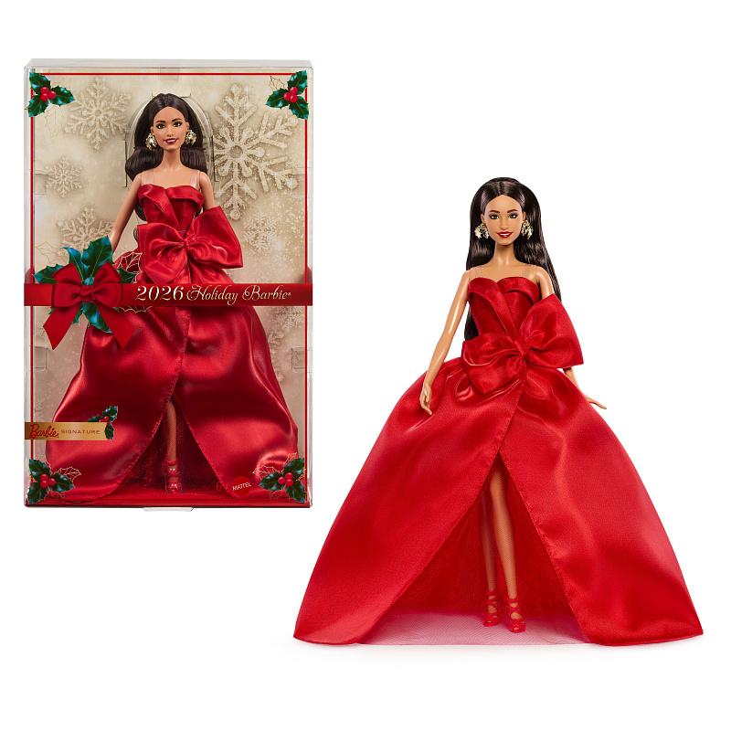 Barbie Signature Świąteczna lalka brunetka 2026 JJX67