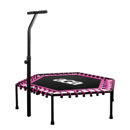 Aga FITNESS Trampolina 130 cm Różowa + uchwyt