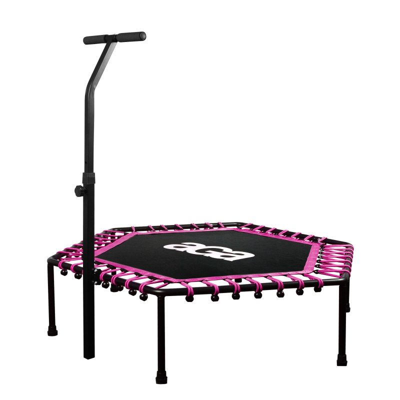 Aga FITNESS Trampolina 130 cm Różowa + uchwyt
