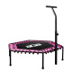 Aga FITNESS Trampolina 130 cm Różowa + uchwyt