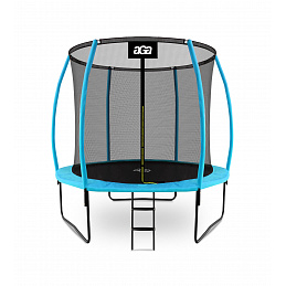 Aga SPORT EXCLUSIVE Trampolina 250 cm niebieska + ochronna siatka + drabinka