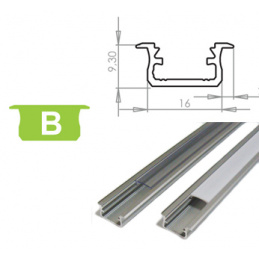 Profil aluminiowy do taśm LED B wpuszczany 1m