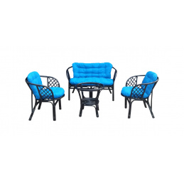 LEX Zestaw rattanowy BAHAMA Black Blue