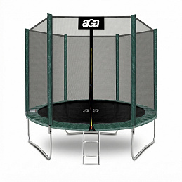 Trampolina ogrodowa SPORT TOP 250cm Ciemno zielona + siatka zabezpieczająca + drabinka
