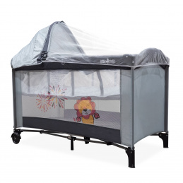 Aga4Kids Łóżeczko turystyczne + moskitiera MR6671 Jasno szare