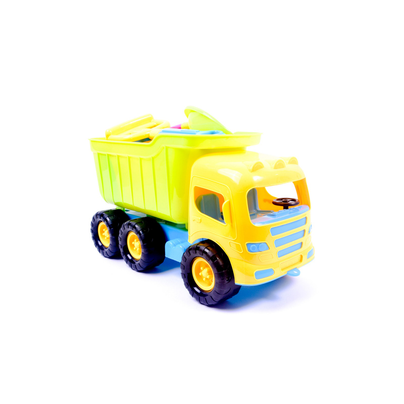 Aga4Kids Zestaw zabawek do piasku ciężarówka + foremki, grabki i łopatka DS1011