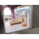 Domek dla lalek drewniany MDF + mebelki 78cm czarny LED