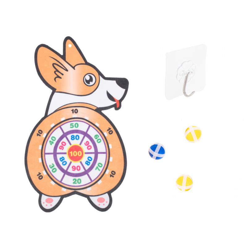 Gra na rzepy dart bezpieczne rzutki tarcza corgi