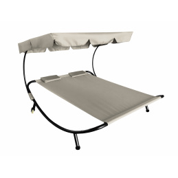 Leżak Aga Garden dla dwojga z baldachimem Beżowy