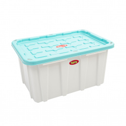 Doloni Pudełko do przechowywania z pokrywką 75x51x37 Biały/Turkusowy