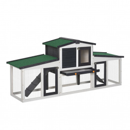 Aga Klatka dla królików Drewniana z wybiegiem 204x45x80 cm