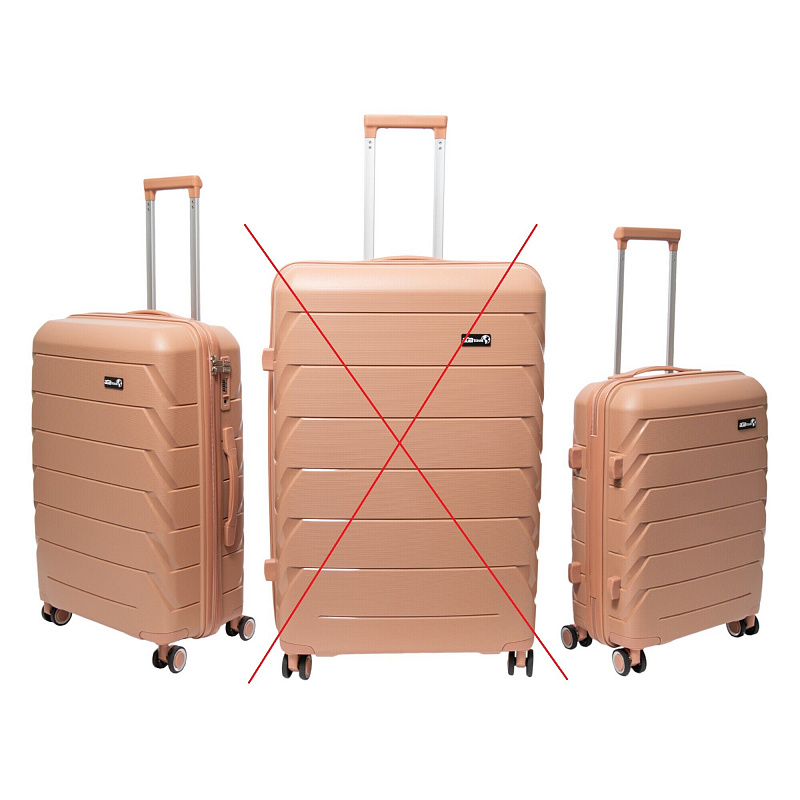 Aga Travel Zestaw walizek podróżnych Pudrowy róż, rozmiar M + S, 6CZ017 - II. JAKOŚĆ