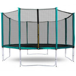 Aga SPORT PRO Trampolina 366 cm Ciemnozielona + siatka ochronna