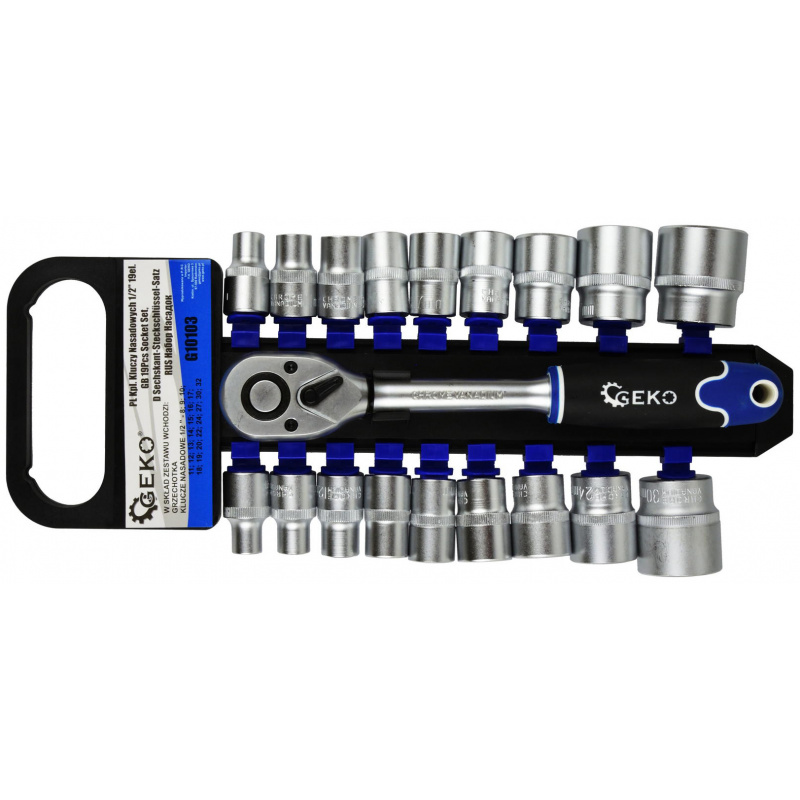 Geko Kpl.kluczy nas.1/2"19el.8-32mm CRV 