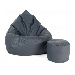 Torba Aga Sofa XXXL Ekoskóra + podnóżek Grafitowy szary