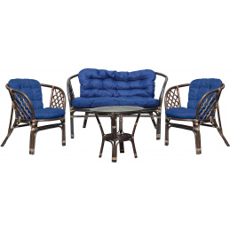 Aga Zestaw rattanowy BAHAMA Choco Dark Blue