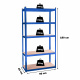 Aga 2x Regał magazynowy 180x90x40 cm 5 półek niebieski