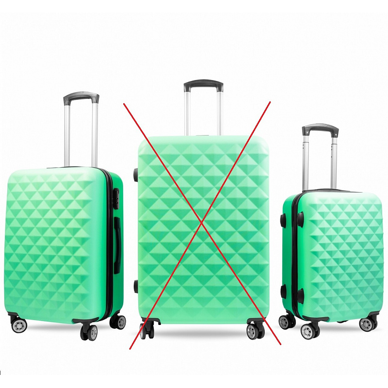 Aga Travel Zestaw walizek podróżnych Turkusowy, rozm. M + S, 6CZ018 - II. JAKOŚĆ