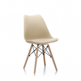 Aga Krzesło w stylu skandynawskim, nowoczesne z poduszką beżowe Aga Krzesło w stylu skandynawskim, nowoczesne z poduszką beżowe