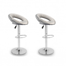 Aga 2x KRZESŁO BAROWE HOKER MR2043 Szary