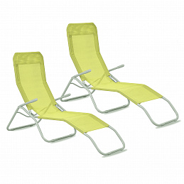 Aga 2x Leżak metalowy Aga Siesta 58x142 cm zielony