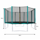 Aga SPORT PRO Trampolina 366 cm Ciemnozielona + siatka ochronna