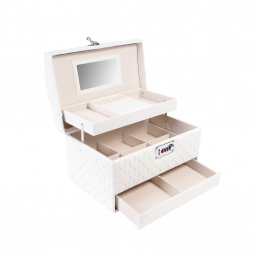 Aga Pudełko na biżuterię 30x20,5x19,5 cm Beżowe DAZ867