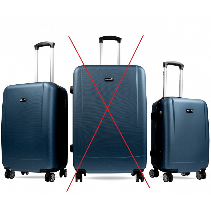 Aga Travel Zestaw walizek podróżnych, rozm. M + S Ciemnoniebieski 6CZ029 - II. JAKOŚĆ