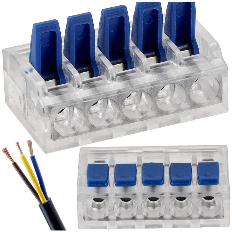 Zestaw 50 sztuk szybkozłączy elektrycznych 32A 5-szynowy 0,2-4mm