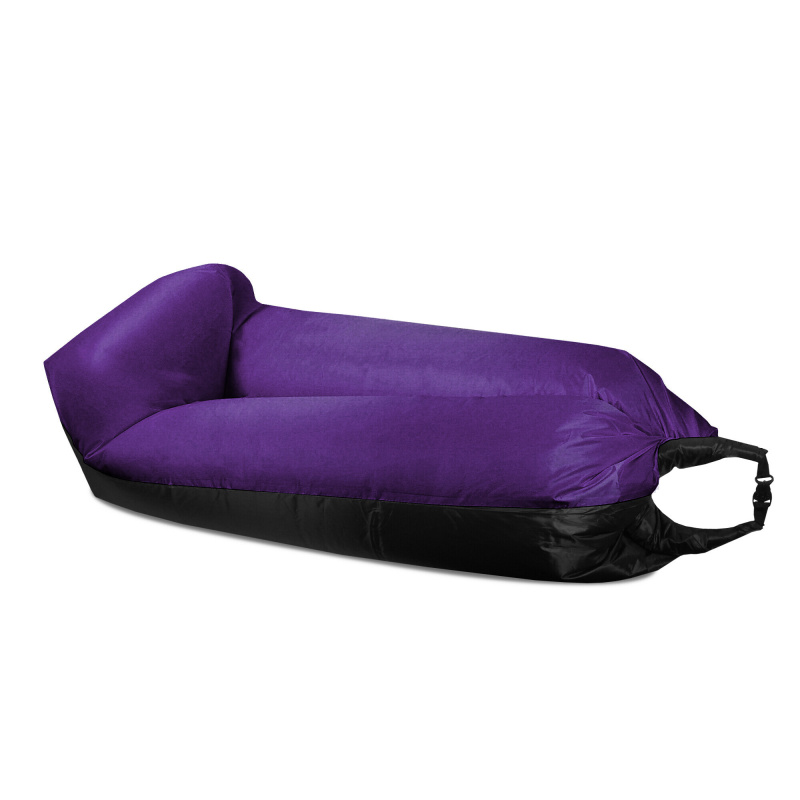 Aga Fotel Worek dmuchany LAZY BAG 230x70 cm Czarny/Fioletowy