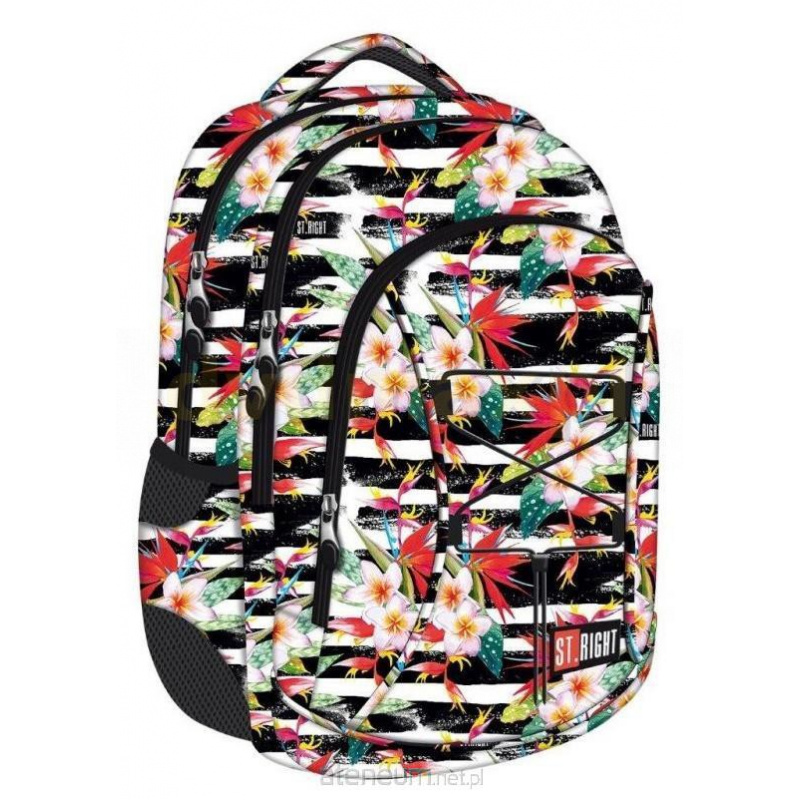 St.RIGHT Trzykomorowy plecak szkolny Tropical Stripes