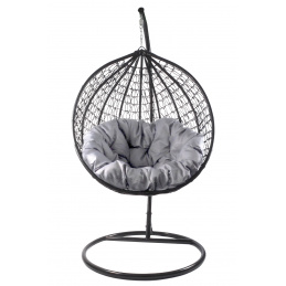 Aga Fotel wiszący ORTA MR4202B-LG Czarny/Jasnoszary