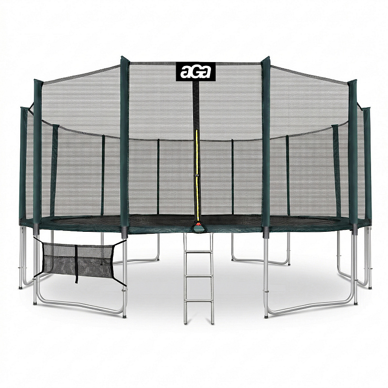 Trampolina Aga SPORT PRO 518 cm Dark Green + siatka ochronna + drabinka + kieszeń na buty