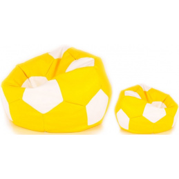 Aga Sofa worek BALL XXXL biało - żółty + podnóżek