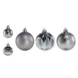 Aga BOMBKI CHOINKOWE MIX 3/6cm 44szt. Szary