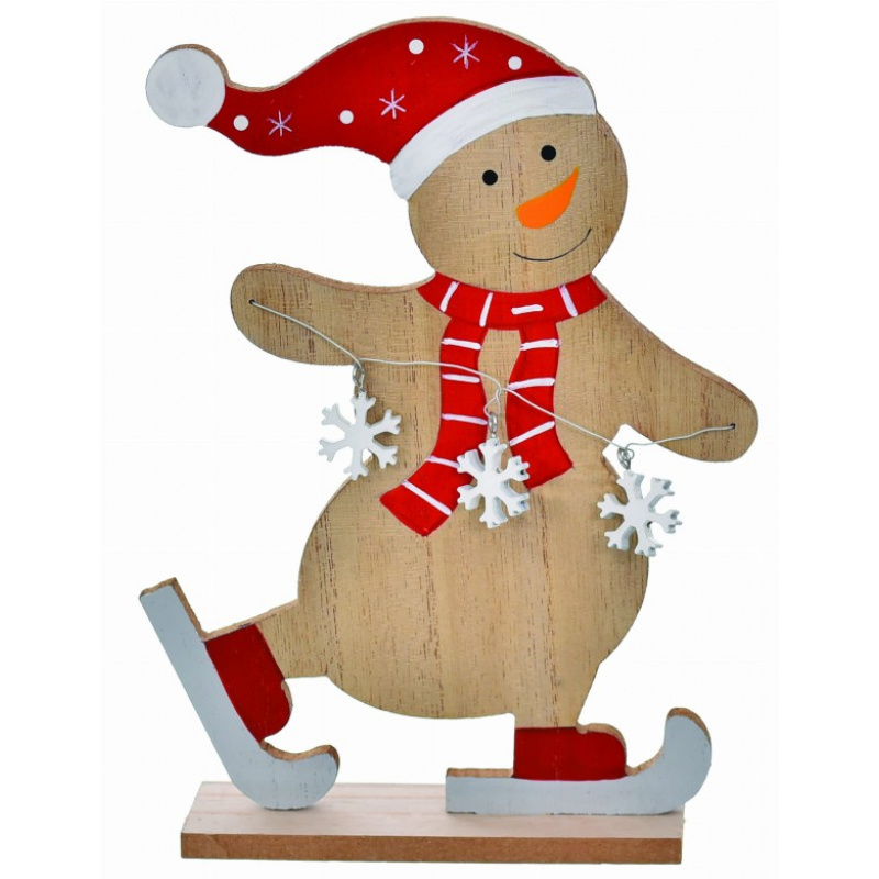 Drewniany bałwanek do postawienia bożonarodzeniowy na święta