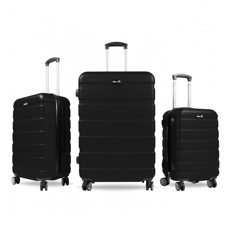 Aga Travel ZESTAW WALIZEK 3w1 KOMPLET WALIZKA PODRÓŻNA BAGAŻ MR4650 Czarny