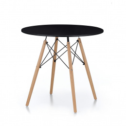 Aga Stół jadalny 80 cm Czarny