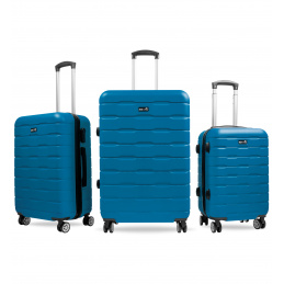 Aga Travel ZESTAW WALIZEK 3w1 KOMPLET WALIZKA PODRÓŻNA BAGAŻ MR4658 Ciemny turkusowy