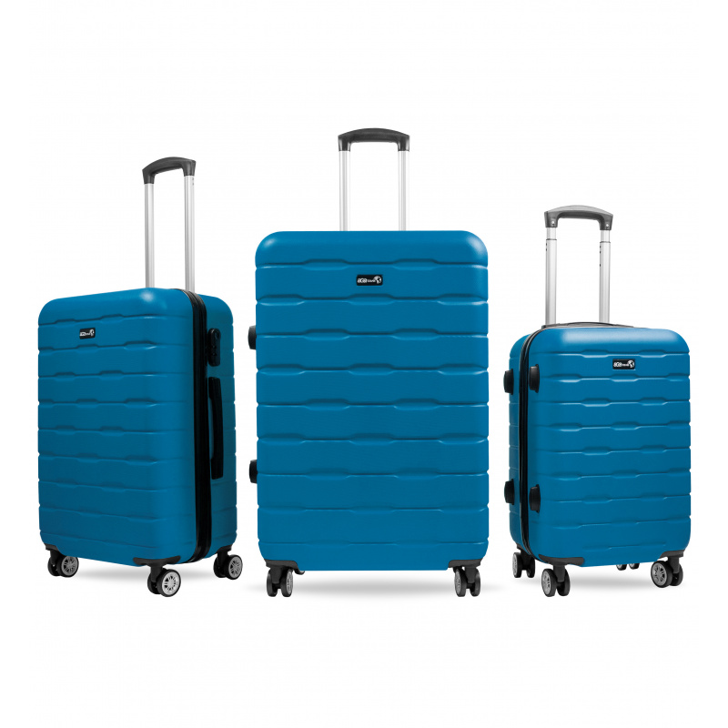 Aga Travel ZESTAW WALIZEK 3w1 KOMPLET WALIZKA PODRÓŻNA BAGAŻ MR4658 Ciemny turkusowy