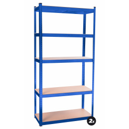 Aga 2x Regał magazynowy 180x90x40 cm 5 półek niebieski