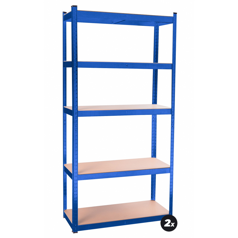 Aga 2x Regał magazynowy 180x90x40 cm 5 półek niebieski