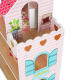 Domek dla lalek drewniany MDF + mebelki 70cm różowy LED