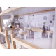 Domek dla lalek drewniany + mebelki 80cm